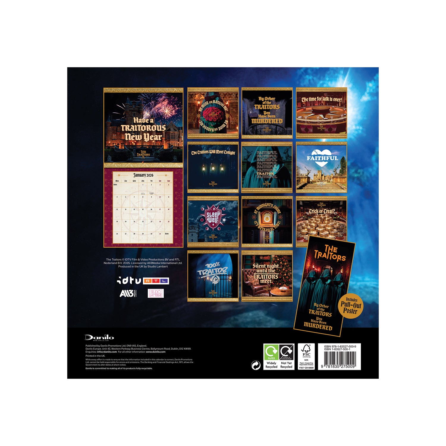 The Traitors 2026 Square Calendar