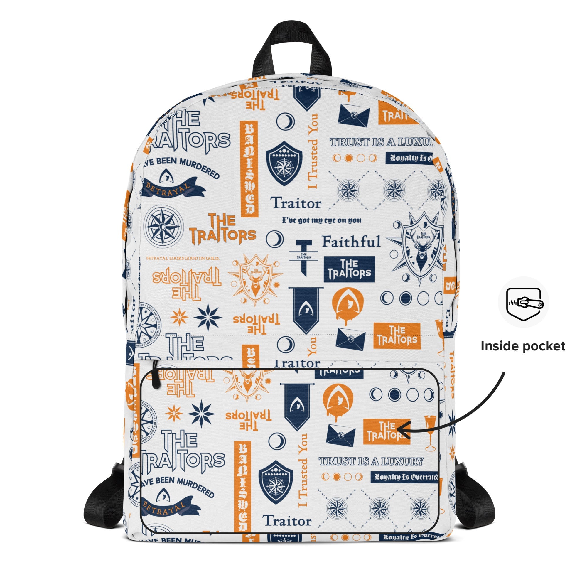 Traitors All - Over Pattern White Backpack - Traitors Store