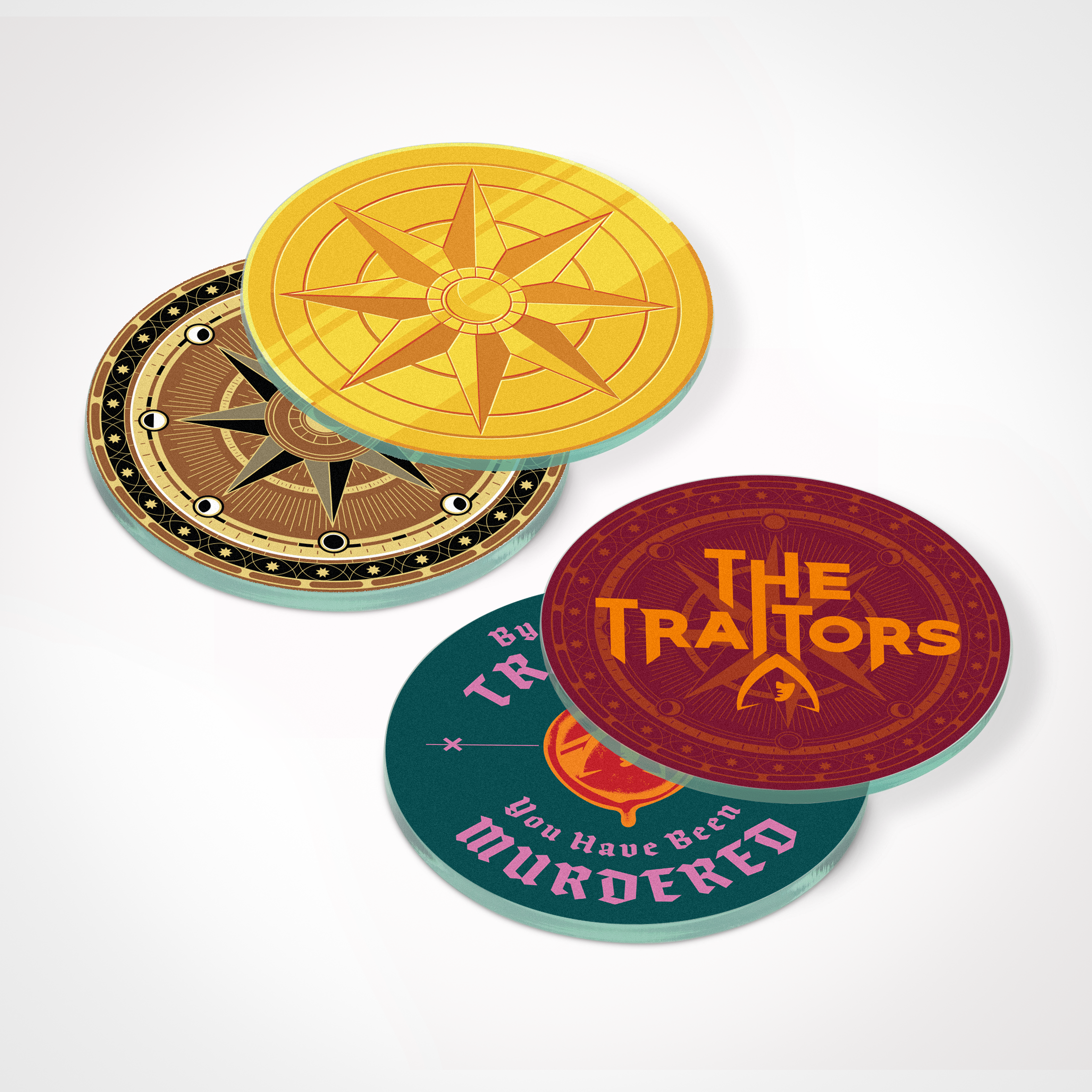 The Traitors Recycled Glass Coaster Set